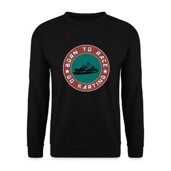 Kart Karting Kartfahrer - Unisex Pullover - Schwarz - Vorne - Alina (178cm) & Michal (187cm)