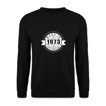 MADE IN 1973 - Sweat-shirt Unisexe - noir - Devant - Alina (178cm) & Michal (187cm)