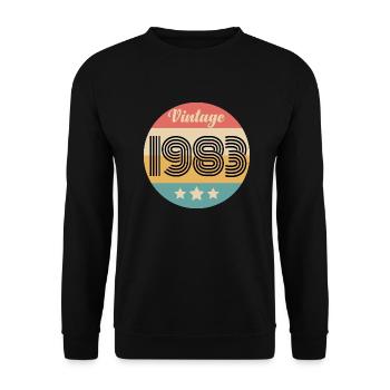 Jahrgang 1983 - Unisex Pullover - Schwarz - Vorne - Alina (178cm) & Michal (187cm)