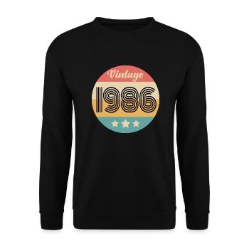 millésime 1986 - Sweat-shirt Unisexe - noir - Devant - Alina (178cm) & Michal (187cm)