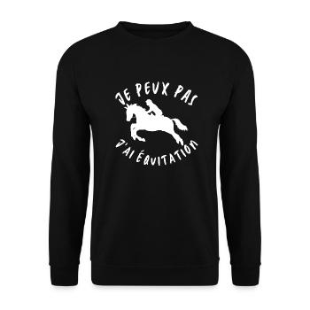 Je peux pas j'ai équitation cadeau humoristique - Sweat-shirt Unisexe - noir - Devant - Alina (178cm) & Michal (187cm)