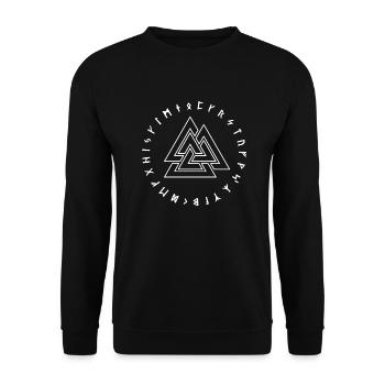 Viking Knot Valknut Viking Norse Mythology - Unisex Sweatshirt - black - Front - Alina (178cm) & Michal (187cm)
