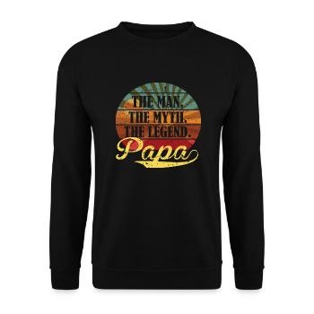 L'Homme Le Mythe La Légende Papa - Sweat-shirt Unisexe - noir - Devant - Alina (178cm) & Michal (187cm)