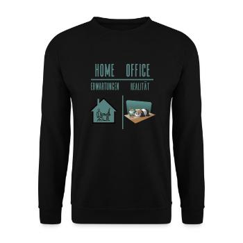 Home Office Bürohumor Homeoffice Quarantäne Team - Unisex Pullover - Schwarz - Vorne - Alina (178cm) & Michal (187cm)