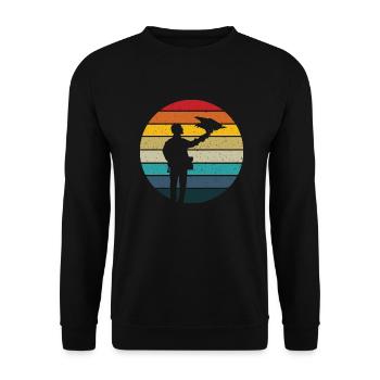 Falconer retro sunset falconry hawking falconer - Unisex Sweatshirt - black - Front - Alina (178cm) & Michal (187cm)