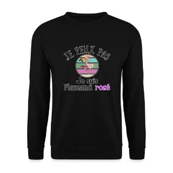 Je peux pas▪Je peux pas je suis Flamand rosé - Sweat-shirt Unisexe - noir - Devant - Alina (178cm) & Michal (187cm)