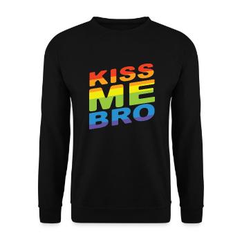 Kiss Me Bro - Unisex Sweatshirt - black - Front - Alina (178cm) & Michal (187cm)