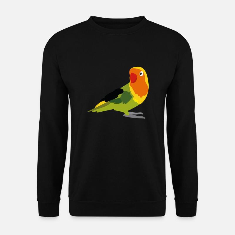 Papagei gelb, grün & orange - Unisex Pullover - Schwarz