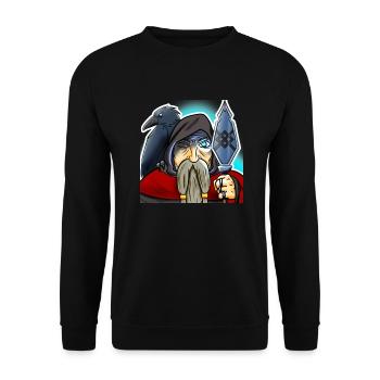 Haarglättung Odin - Unisex Pullover - Schwarz - Vorne - Alina (178cm) & Michal (187cm)