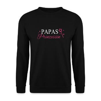 Papas Prinzessin Papa Geschenk - Unisex Pullover - Schwarz - Vorne - Alina (178cm) & Michal (187cm)