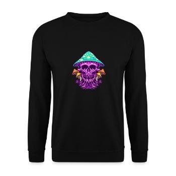 Champignons de crâne colorés effrayants zombie - Sweat-shirt Unisexe - noir - Devant - Alina (178cm) & Michal (187cm)