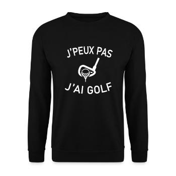 J'peux Pas J'ai Golf - Sweat-shirt Unisexe - noir - Devant - Alina (178cm) & Michal (187cm)