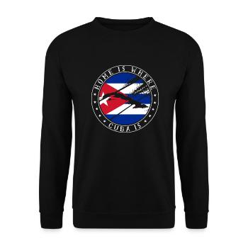 Cuba Flag Outline Caribbean Vacation Cuba Havana - Unisex Sweatshirt - black - Front - Alina (178cm) & Michal (187cm)