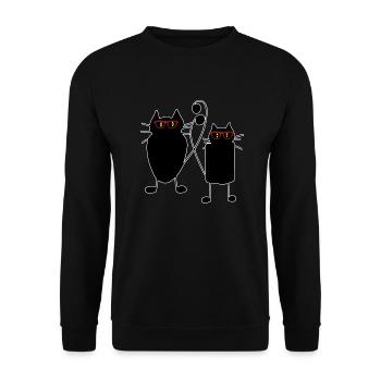 Chats - Sweat-shirt Unisexe - noir - Devant - Alina (178cm) & Michal (187cm)