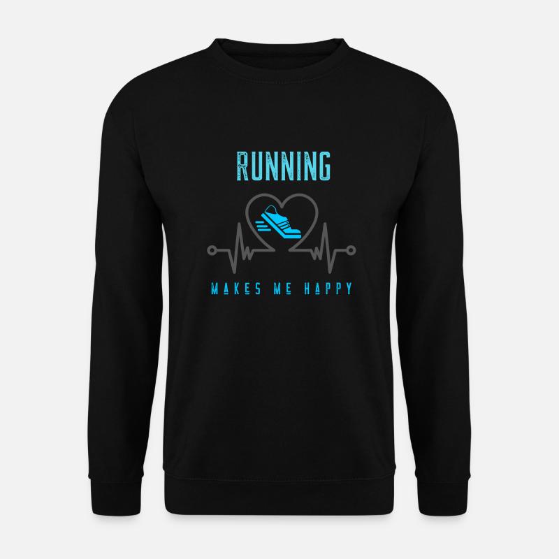 Laufen macht glücklich Runner Läufer Herzfrequenz - Unisex Pullover - Schwarz