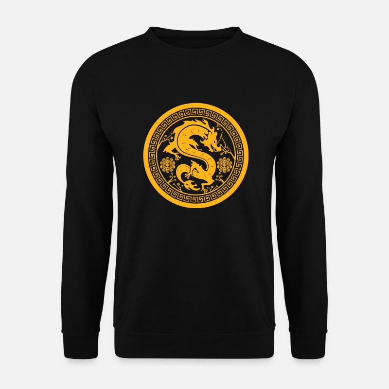 Gelber Drachen - Unisex Pullover - Schwarz
