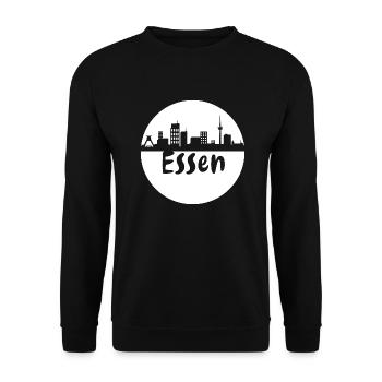 Essen,skyline, weissu, scherenschnitt, Kreis,logo - Unisex Pullover - Schwarz - Vorne - Alina (178cm) & Michal (187cm)