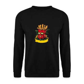 Frites drôles de restauration rapide avec des lunettes de soleil - Sweat-shirt Unisexe - noir - Devant - Alina (178cm) & Michal (187cm)