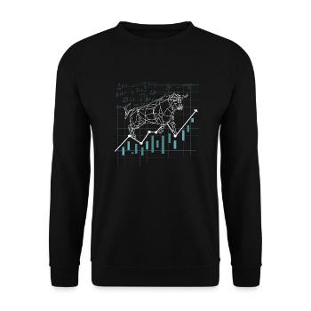 shares Bullish Stock trader gift gift gift - Unisex Sweatshirt - black - Front - Alina (178cm) & Michal (187cm)