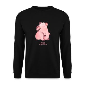 Go Pig or Go Home - Unisex Sweatshirt - black - Front - Alina (178cm) & Michal (187cm)