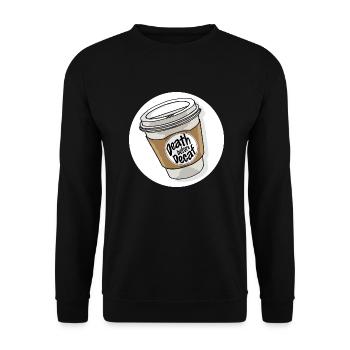death before decaf kaffee becher - Unisex Pullover - Schwarz - Vorne - Alina (178cm) & Michal (187cm)