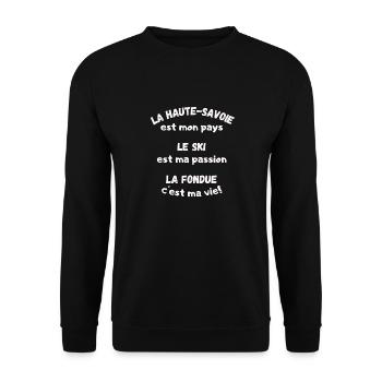 La Haute-Savoie est mon pays - Sweat-shirt Unisexe - noir - Devant - Alina (178cm) & Michal (187cm)