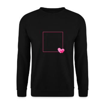 Herz Rahmen Ornament Linie Anpassbar - Unisex Pullover - Schwarz - Vorne - Alina (178cm) & Michal (187cm)