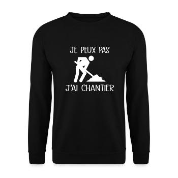 Je Peux Pas J'ai Chantier - Sweat-shirt Unisexe - noir - Devant - Alina (178cm) & Michal (187cm)