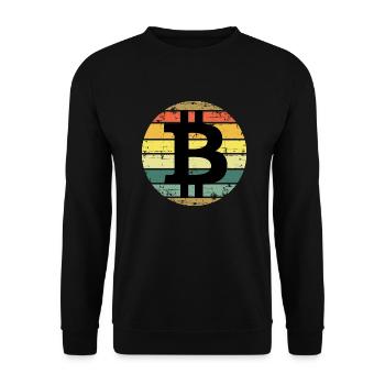 Bitcoin BTC Crypto Retro Vintage - Sweat-shirt Unisexe - noir - Devant - Alina (178cm) & Michal (187cm)