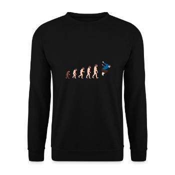 Evolution Parkour Free Running Jumping Gift - Unisex Sweatshirt - black - Front - Alina (178cm) & Michal (187cm)