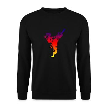 Maori Taekwondo Mädchen Polynesian Tribal Tattoo - Unisex Pullover - Schwarz - Vorne - Alina (178cm) & Michal (187cm)