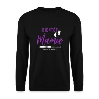 Bientôt mamie cadeau humour grand mère - Sweat-shirt Unisexe - noir - Devant - Alina (178cm) & Michal (187cm)