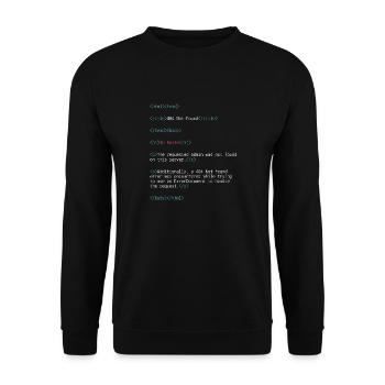 404 Not Found - In Rente - Unisex Pullover - Schwarz - Vorne - Alina (178cm) & Michal (187cm)
