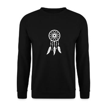 Attrape-rêves blanc sur fond sombre - Sweat-shirt Unisexe - noir - Devant - Alina (178cm) & Michal (187cm)