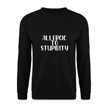 Allergic to stupidity - Unisex Pullover - Schwarz - Vorne - Alina (178cm) & Michal (187cm)