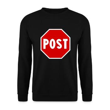 Signe de route de poteau - Sweat-shirt Unisexe - noir - Devant - Alina (178cm) & Michal (187cm)