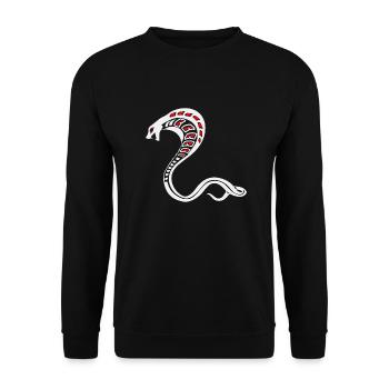 Haida Cobra Native American Tribal Tattoo Gift - Unisex Sweatshirt - black - Front - Alina (178cm) & Michal (187cm)