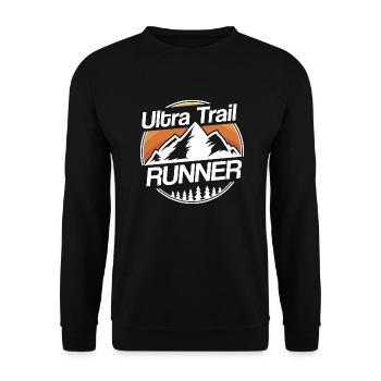 Ultra Running Trails Vintage Ultra Trail Runner - Unisex Sweatshirt - black - Front - Alina (178cm) & Michal (187cm)