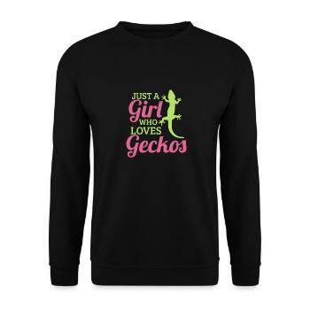 Just a girl who loves geckos gecko lover poison - Unisex Sweatshirt - black - Front - Alina (178cm) & Michal (187cm)