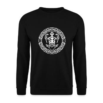cercle maori tortue6 blanc - Sweat-shirt Unisexe - noir - Devant - Alina (178cm) & Michal (187cm)