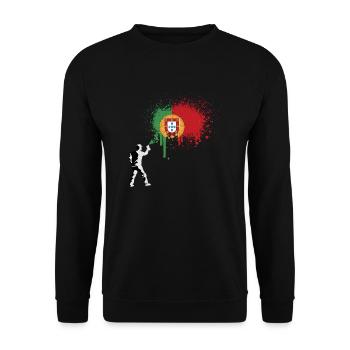 Drapeau du Portugal Drapeau italien Drapeau portugais - Sweat-shirt Unisexe - noir - Devant - Alina (178cm) & Michal (187cm)