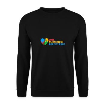 Autism Love Awareness Acceptance Gift Idea - Unisex Sweatshirt - black - Front - Alina (178cm) & Michal (187cm)