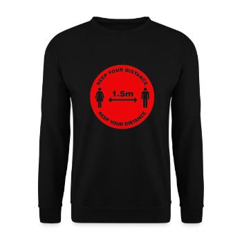 Keep your distance - Unisex Sweatshirt - black - Front - Alina (178cm) & Michal (187cm)