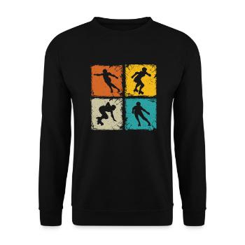Roller derby retro squares unique roller derby - Unisex Sweatshirt - black - Front - Alina (178cm) & Michal (187cm)