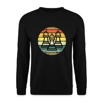 Rétro chessmen sport vintage - Sweat-shirt Unisexe - noir - Devant - Alina (178cm) & Michal (187cm)