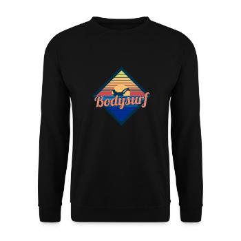 Bodysurf Bodyboarding Body Surfer Lustige Geschenk - Unisex Pullover - Schwarz - Vorne - Alina (178cm) & Michal (187cm)