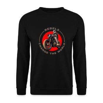 Rebellen verändern die Welt - Unisex Pullover - Schwarz - Vorne - Alina (178cm) & Michal (187cm)