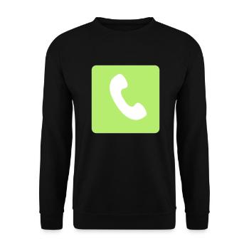 Anruf antwortet - Unisex Pullover - Schwarz - Vorne - Alina (178cm) & Michal (187cm)