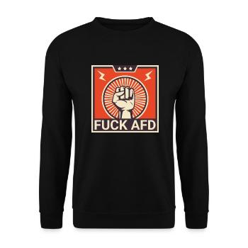 FUCK AFD - Sweat-shirt Unisexe - noir - Devant - Alina (178cm) & Michal (187cm)