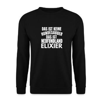 Das ist keine Hundesabber Neufundland Elixier - Unisex Pullover - Schwarz - Vorne - Alina (178cm) & Michal (187cm)